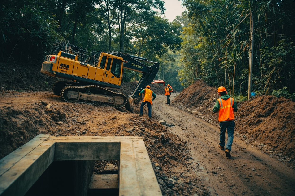 Kalimantan roadworks